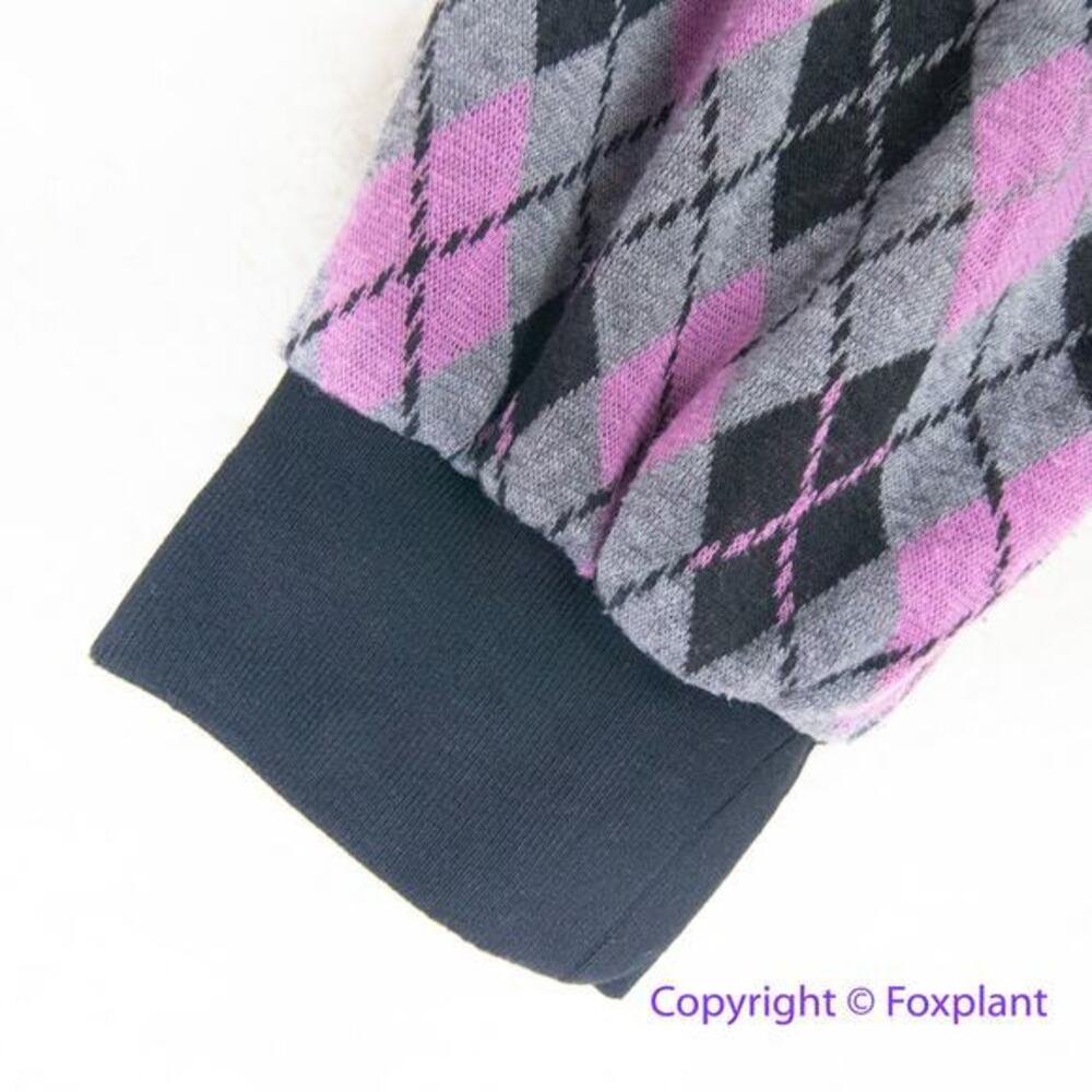 Unique Vintage Adorable Purple & Pink Argyle Sweater‎ Dress women plus size 1X - Picture 7 of 16